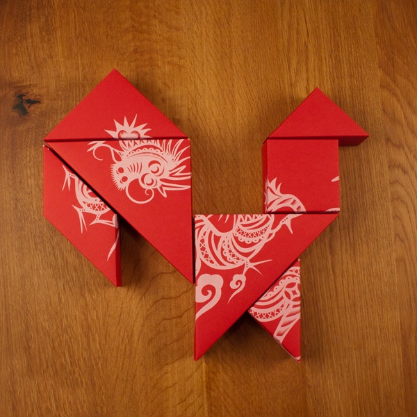 春節禮品盒包裝設計，新年七巧板的妙用
