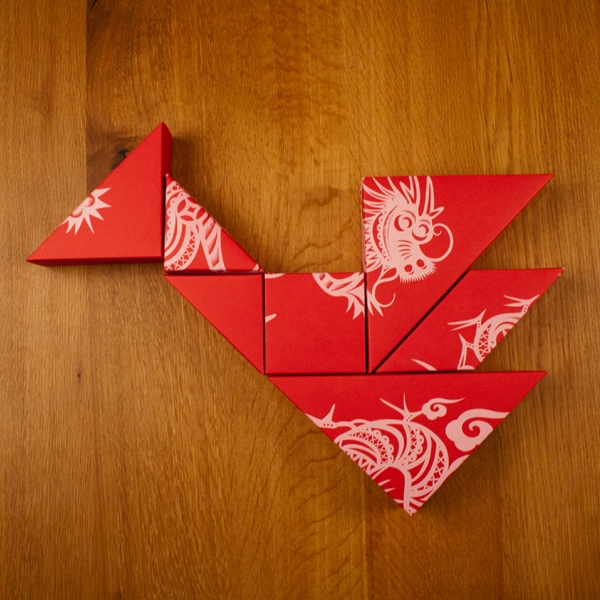 春節禮品盒包裝設計，新年七巧板的妙用