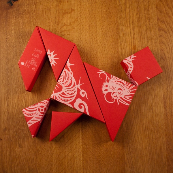 春節禮品盒包裝設計，新年七巧板的妙用