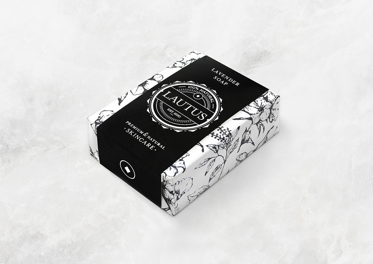 化妝品護膚產品包裝設計— 百分之百天然手工皂，沐浴露和洗滌液品牌包裝設計