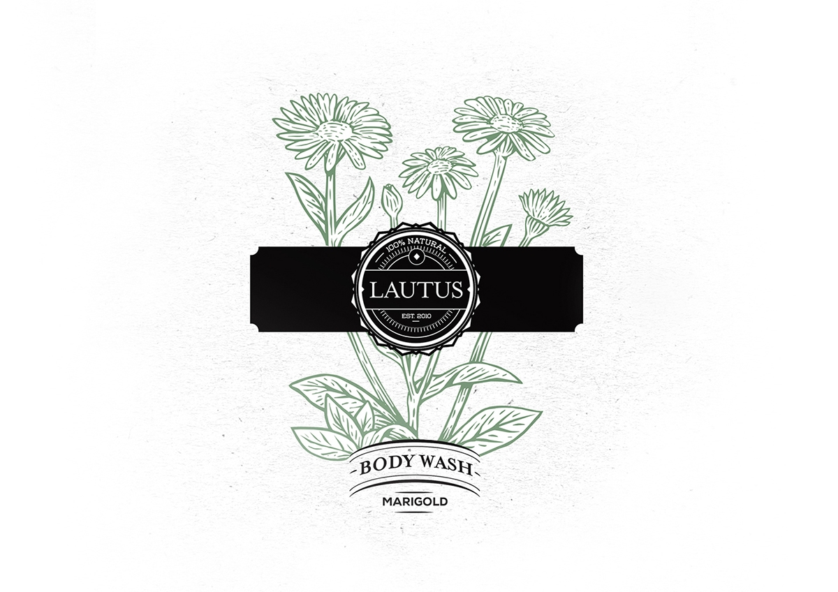 化妝品護膚產品包裝設計— 百分之百天然手工皂，沐浴露和洗滌液品牌包裝設計